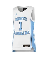 Big Boys Jordan #1 White North Carolina Tar Heels Team Replica Basketball Jersey