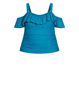 Plus Ruffle Tankini Top