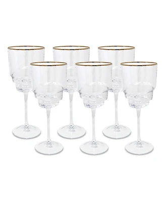 Vivience Shaped Bottom Rim Wine Glasses, Set of 6