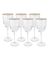 Vivience Shaped Bottom Rim Wine Glasses, Set of 6