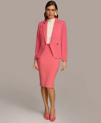 Donna Karan Womens One Button Jacket Pencil Skirt