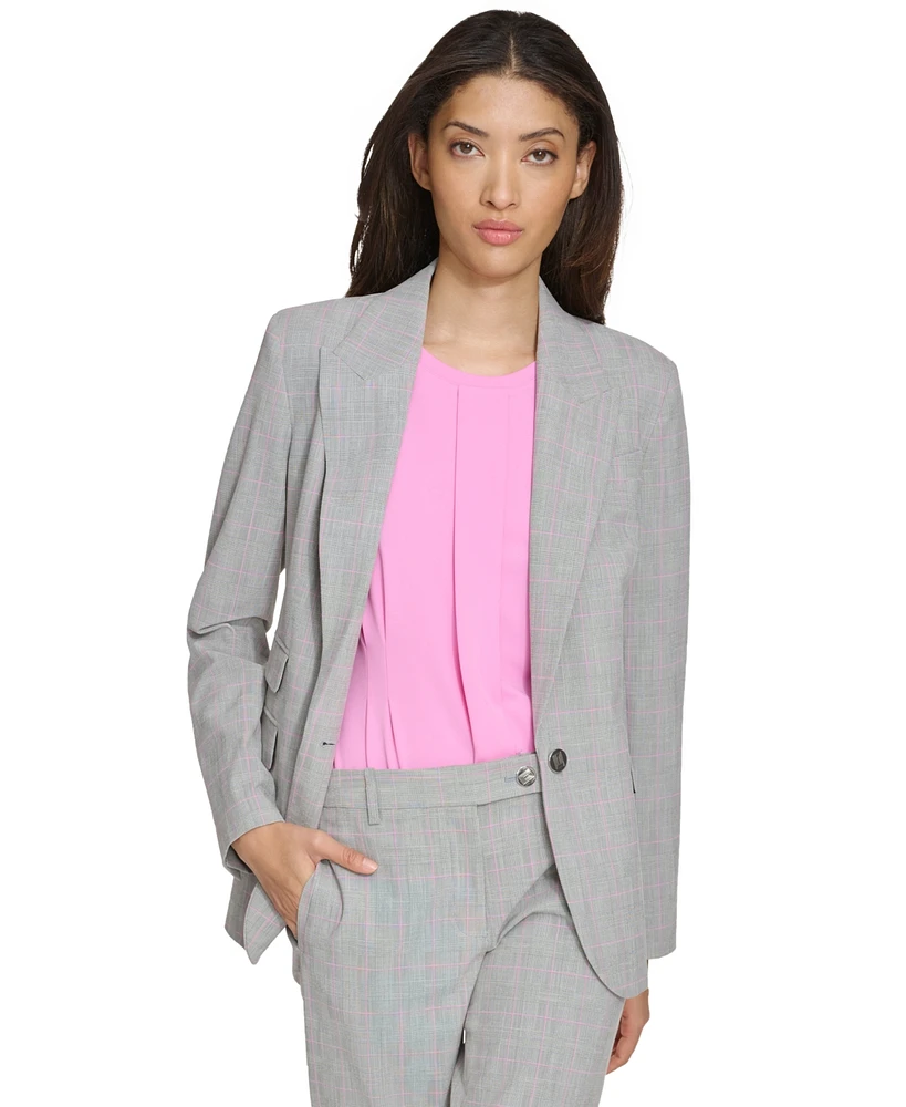 Karl Lagerfeld Women's Single-Button Peak-Collar Menswear Blazer