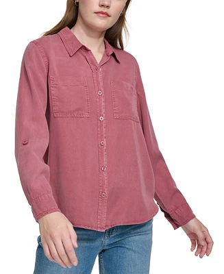 Calvin Klein Jeans Petite Classic Button-Front Shirt