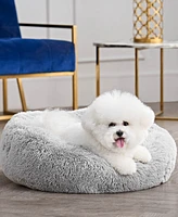 Juicy Couture Devon Faux Fur Small Round Pet Bed for Dogs and Cats