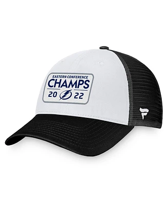 Men's Fanatics Black Tampa Bay Lightning 2022 Eastern Conference Champions Locker Room Trucker Adjustable Hat