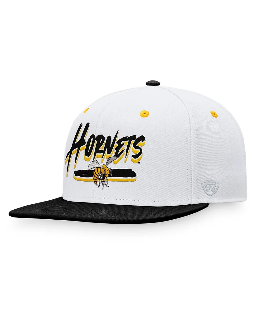 Men's Top of the World White, Black Alabama State Hornets Sea Snapback Hat