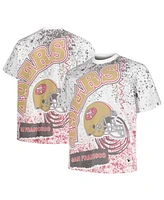 Men's Mitchell & Ness White San Francisco 49ers Big Tall Allover Print T-shirt