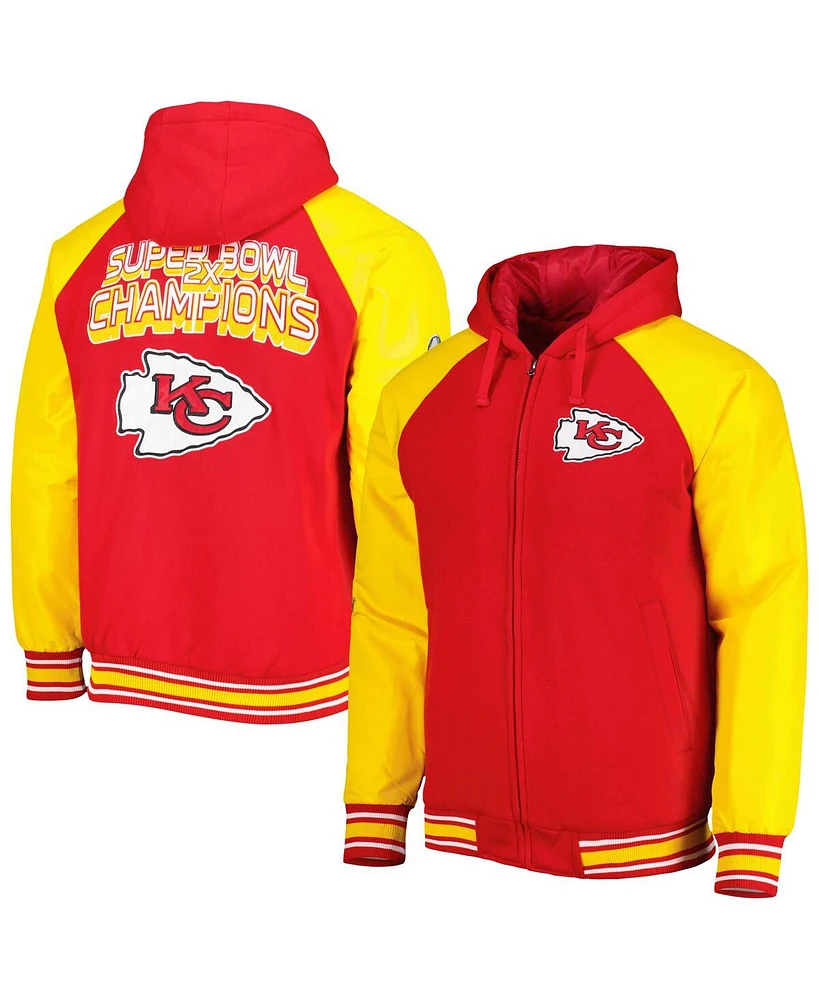 Men's G-iii Sports by Carl Banks Red Kansas City Chiefs Defender Raglan Full-Zip Hoodie Varsity Jacket