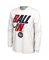 Men's Nike White Gonzaga Bulldogs Ball In Bench Long Sleeve T-shirt