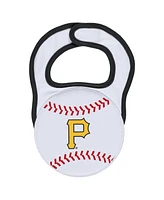 Baby Boys and Girls Wear by Erin Andrews White Pittsburgh Pirates Sleep Play Full-Zip Footed Jumper with Bib