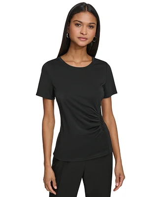 Karl Lagerfeld Women's Gathered Button-Side Top