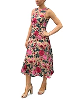 Sam Edelman Women's Pink Rose Embroidered Sleeveless Dress