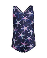 Lands' End Big Girls Plus Chlorine Resistant One Piece Upf 50 Swimsuit