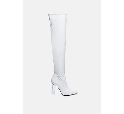 Noire Thigh High Long Boots Patent Pu