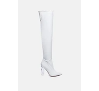 Noire Thigh High Long Boots Patent Pu