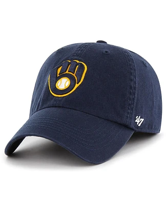 Men's '47 Brand Navy Milwaukee Brewers Franchise Logo Fitted Hat