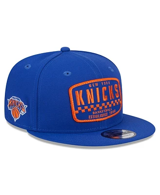 Men's New Era Blue New York Knicks 2024 Nba All-Star Game Rally Drive Finish Line Patch 9FIFTY Snapback Hat