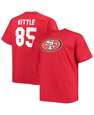Men's Fanatics George Kittle Scarlet San Francisco 49ers Big and Tall Player Name and Number T-shirt