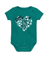 Baby Girls Fanatics Seattle Mariners 3-Pack Home Run Bodysuit Set