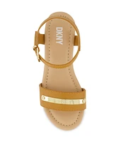 Dkny Little and Big Girls Amber Metal Strap Wedge Sandals