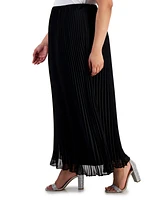 Alex Evenings Plus Pleated Pull-On Maxi Skirt