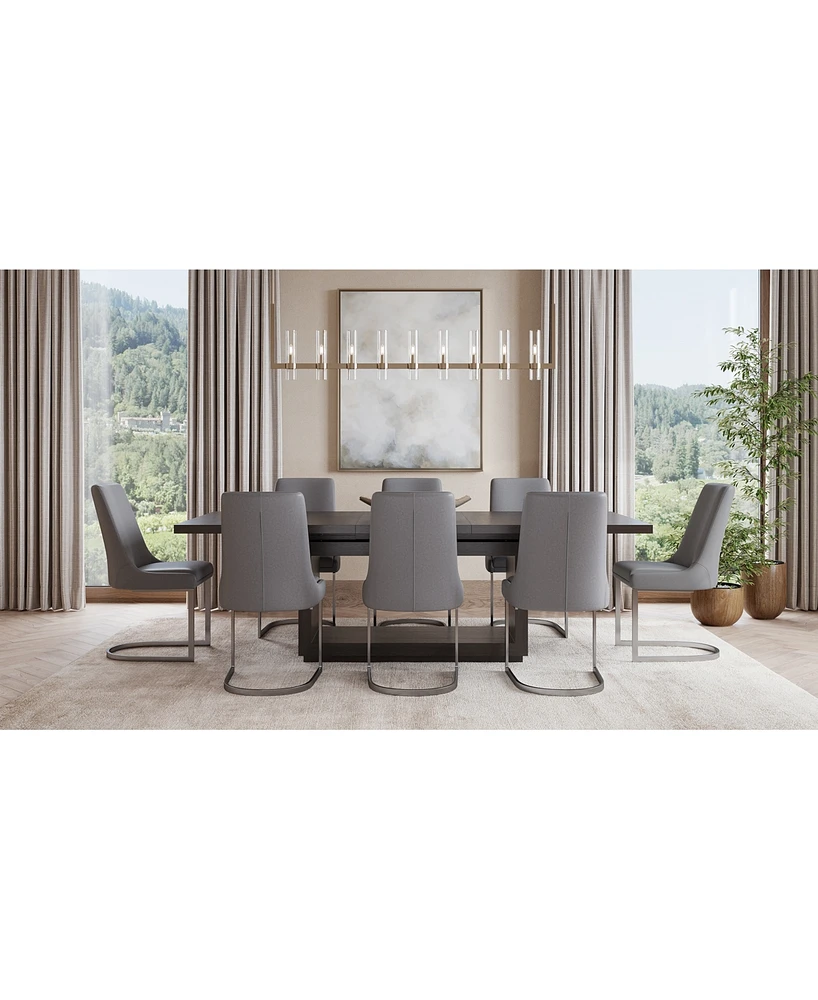 Tivie 9 Pc Dining Set (Rectangular Table + 8 Chairs), Created for Macy's