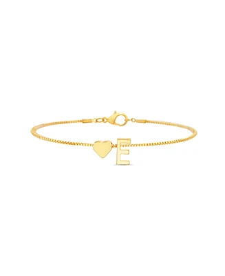 kensie Gold-Tone Letter Initial and Heart Bracelet