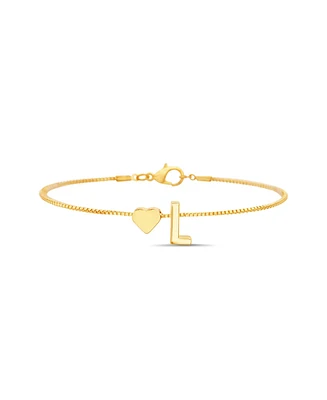 kensie Gold-Tone Letter Initial and Heart Bracelet
