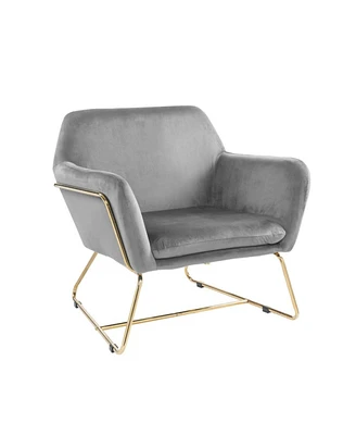 Simplie Fun Keira Velvet Accent Chair With Metal Base