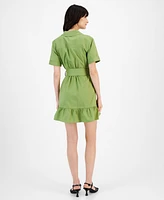 Donna Morgan Women's Belted Utility Shirtdress