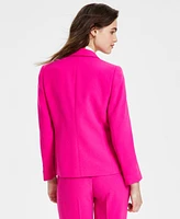 Bar Iii Women's Textured Open-Front Button-Trim Blazer, Created for Macy's