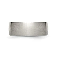 Chisel Titanium Brushed 8 mm Half Round Wedding Band Ring