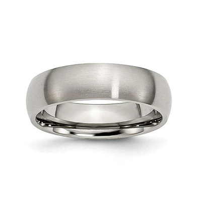 Chisel Titanium Brushed Half Round Wedding Band Ring