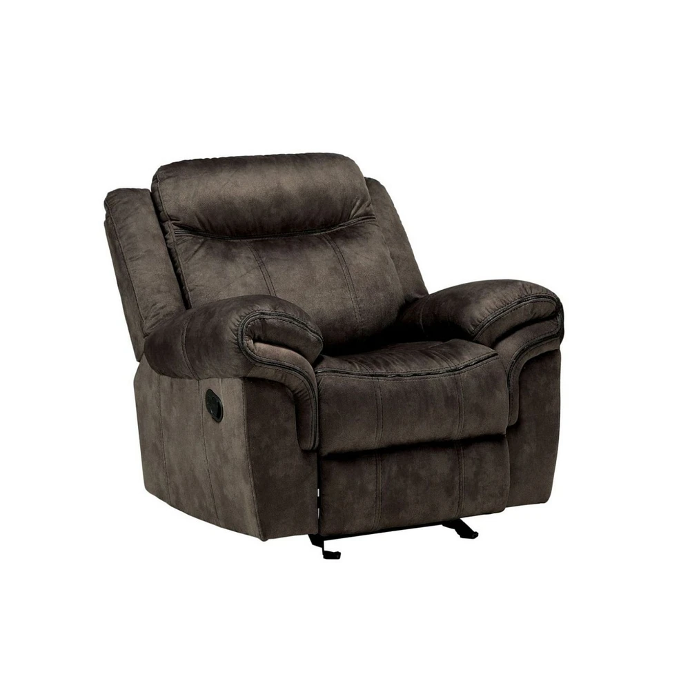 Simplie Fun Zubaida Glider Recliner Chair, 2-Tone Chocolate Velvet