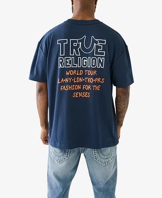 True Religion Men's Short Sleeve Relaxed World Tour T-shirts