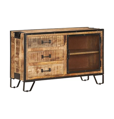 Sideboard 39.4"x12.2"x23.6" Solid Rough Mango Wood