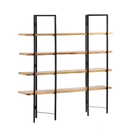 4-Tier Bookcase 63"x13.8"x63" Solid Mango Wood