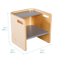 ECR4Kids Bentwood Multipurpose Cube Chair, Natural