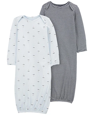 Carter's Baby Boys and Girls Purely Soft Sleeper Gowns, Pack of 2