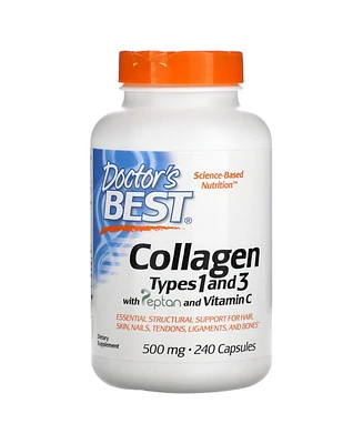 Doctor's Best Collagen Types 1 and 3 with Pep tan and Vitamin C 500 mg - 240 Capsules (125 - Assorted Pre