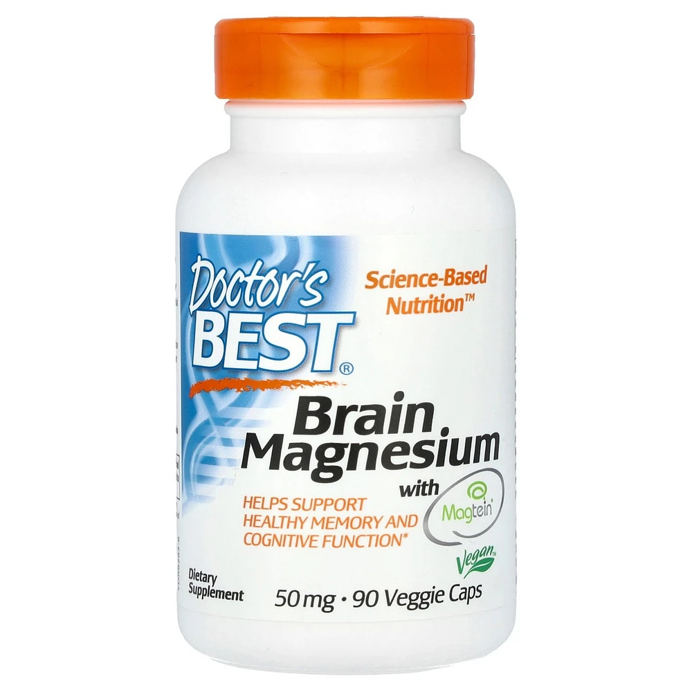 Doctor's Best Brain Magnesium with Magtein 50 mg - 90 Veggie Caps - Assorted Pre