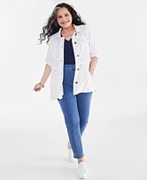 Style & Co Plus Linen Blend Field Jacket, Created for Macy's