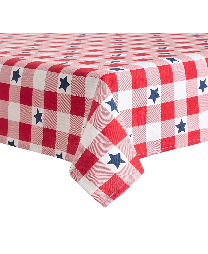 Martha Stewart Americana Stars Gingham Tablecloth 60" x 102"