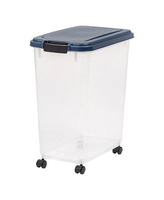 Iris Usa Lbs / Qt WeatherPro Airtight Pet Food Storage Container with Attachable Casters, For Dog Cat Bird and Other Pet Food Storage Bin
