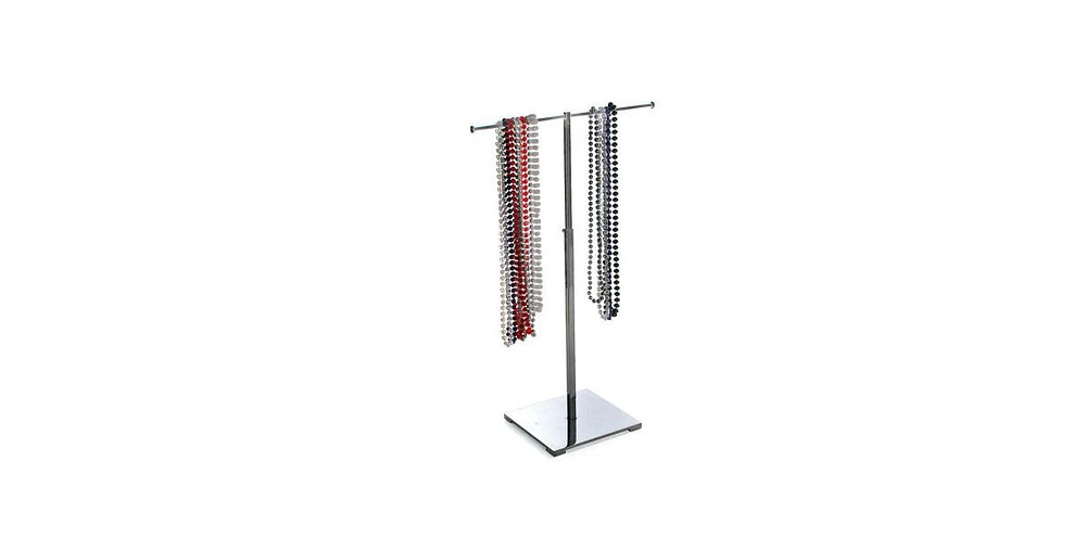 Azar Displays Single-Tier Adjustable Chrome Necklace Holder, Gift Shop