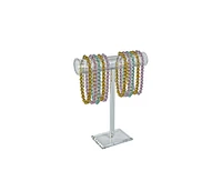 Azar Displays T-Bar Single-Pole Necklace and Bracelet Acrylic Jewelry Stand. Overall Measurements: 15"H x 14"W, Gift Shop