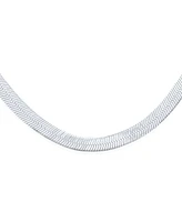 Bling Jewelry Womens .925 Sterling Silver Slender 3.5 mm Flat Omega Snake Flexible Herringbone Choker Collar Necklace Made in Italy