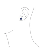 Bling Jewelry Black Blue Cubic Zirconia Micro Pave Cz Square Stud Earrings Sterling Silver Screw back 9MM