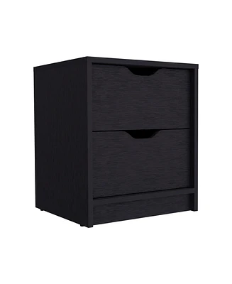 Depot E-shop Houma Double Drawer Nightstand, Bedside Table