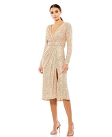 Women's Ieena Long Sleeve Sequined Midi Dress